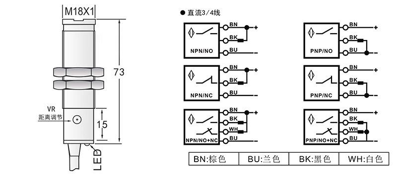 M18光電開關漫反射式 M18光電開關漫反射式