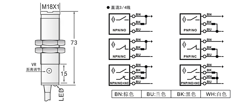 M18光電開關鏡面反射式 M18光電開關鏡面反射式
