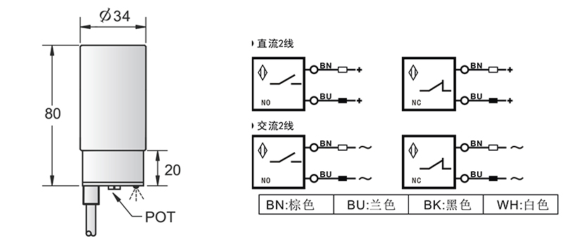 AC D34兩線電容式接近開關(guān) AC D34兩線電容式接近開關(guān)