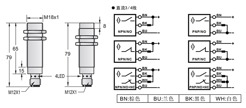 M18-M12金屬感應(yīng)面接近開關(guān) M18-M12金屬感應(yīng)面接近開關(guān)