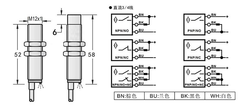 M12高溫150度電感式接近開關 M12高溫150度電感式接近開關
