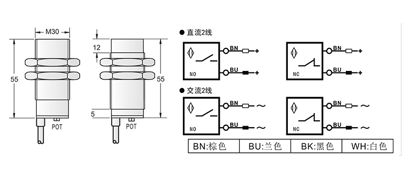AC 2線 M30兩線電感式接近開關(guān) AC 2線 M30兩線電感式接近開關(guān)