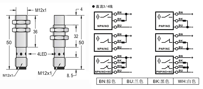 圓柱標準型接近開關接頭式 圓柱標準型接近開關接頭式