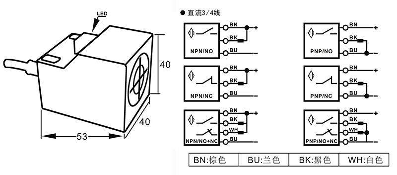 Q40黃色方形電感式接近開關 Q40黃色方形電感式接近開關
