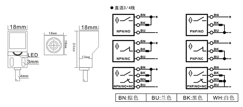 Q18方形電感式接近開關 Q18方形電感式接近開關