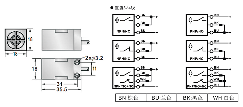 Q18C方形電感式接近開關 Q18C方形電感式接近開關