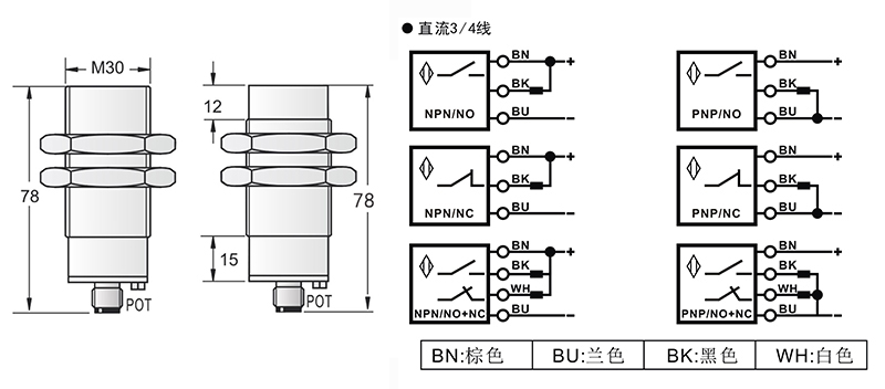 M30模擬量電流輸出 接頭式接近開關 M30模擬量電流輸出 接頭式接近開關