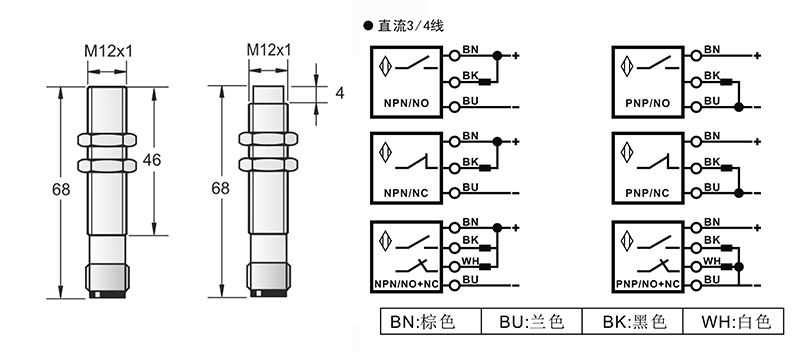 M12模擬量電流輸出接頭式接近開關 M12模擬量電流輸出接頭式接近開關